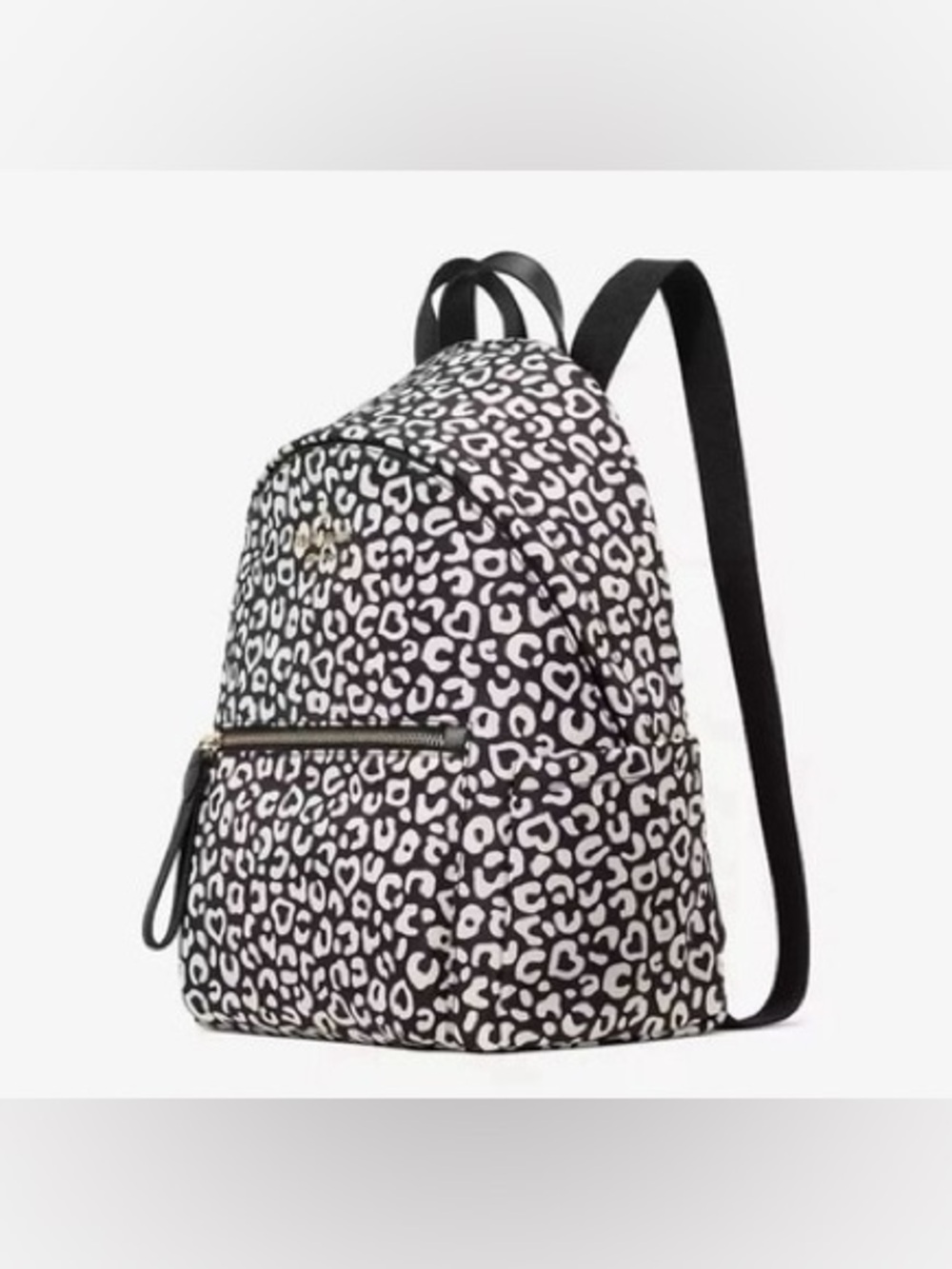 Kate Spade NWOT Chelsea Heart Black & White Leopard Print medium Backpack $299